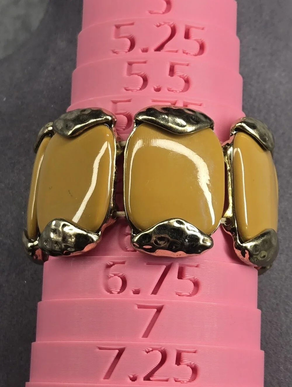 Statement Stretch Bracelet - Mustard Yellow Gold Hardware